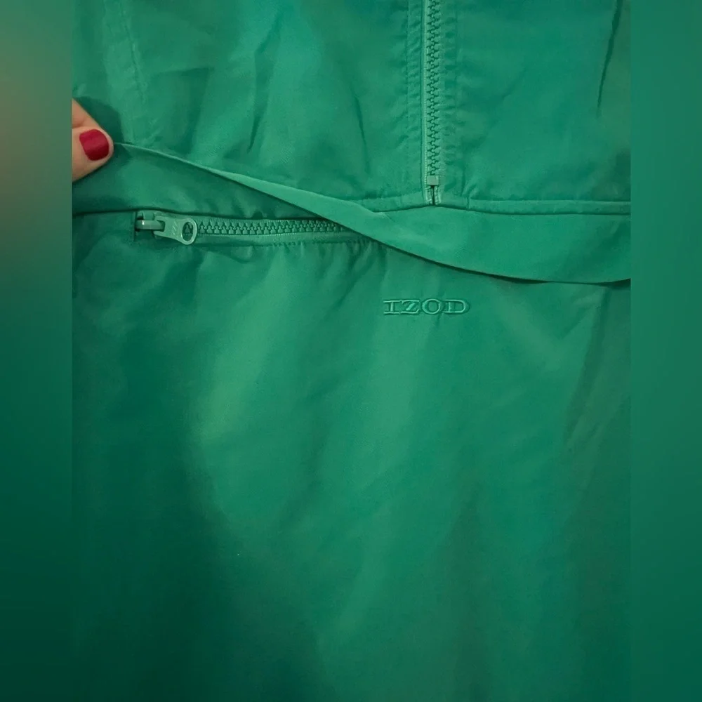IZOD green hooded pullover anorak jacket size XL (Q107)